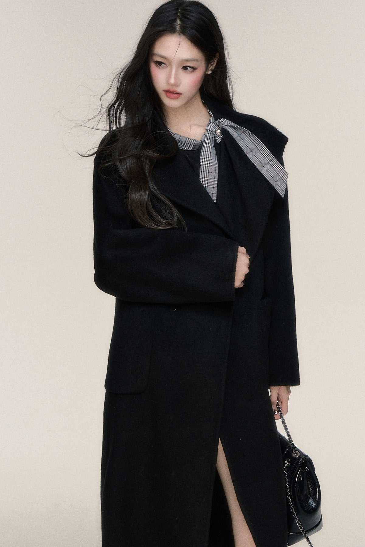 Single Button Double-Sided Wool Coat
