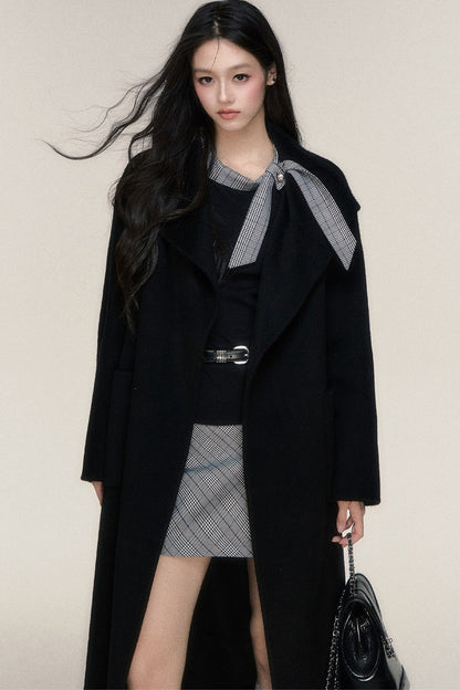 Single Button Double-Sided Wool Coat