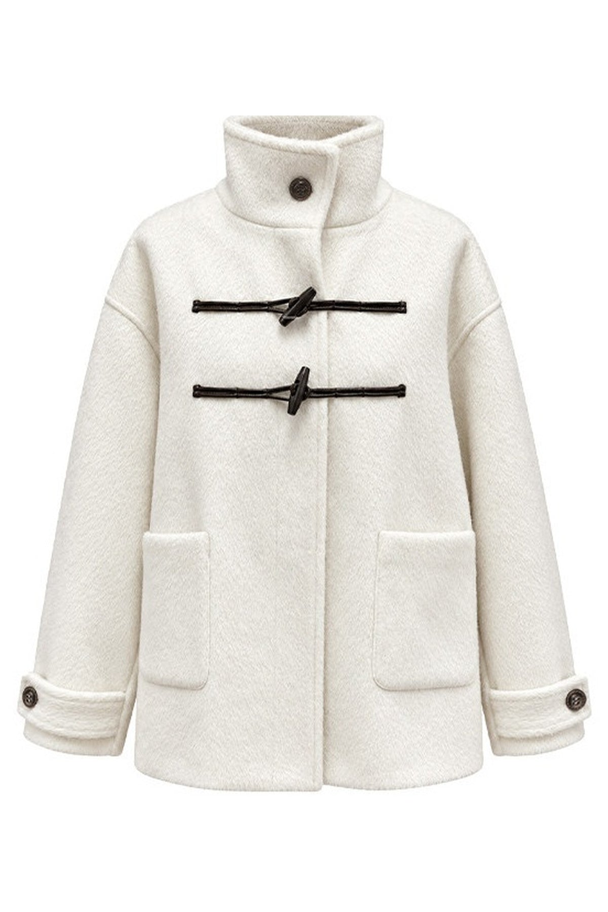 White Woolen Coat and Brown Skirt Set-Up