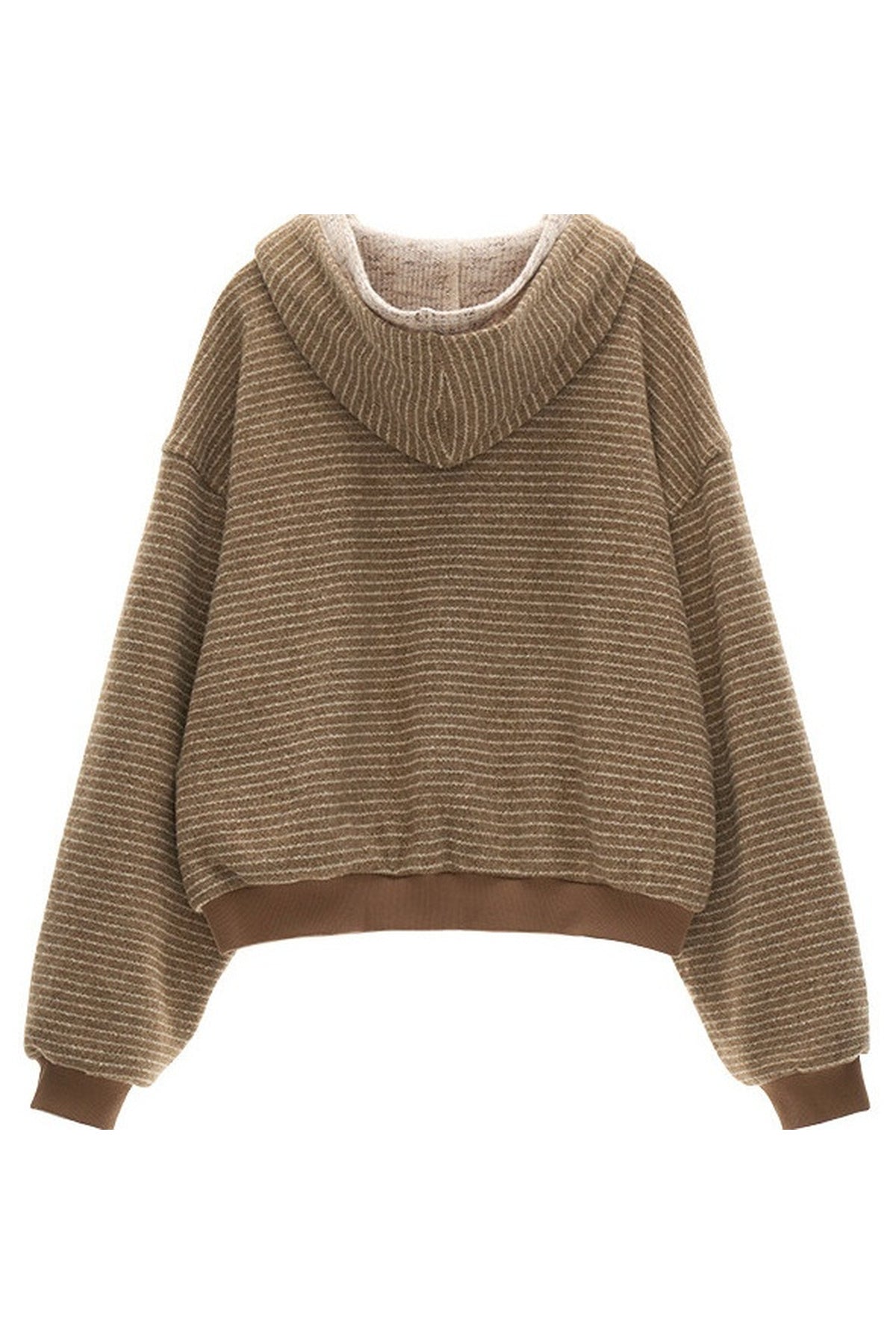 Sudadera holgada de punto a rayas con capucha