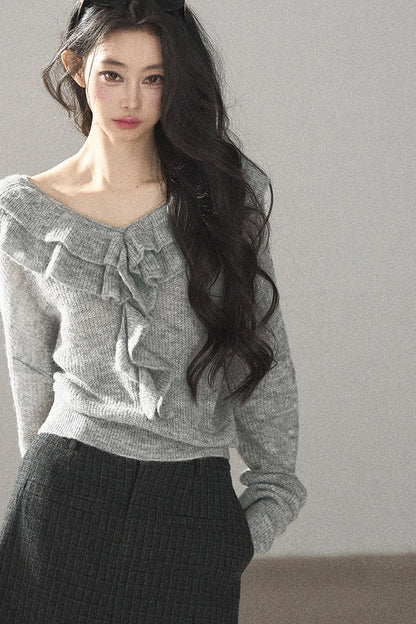 Ruffled Wool Sweater