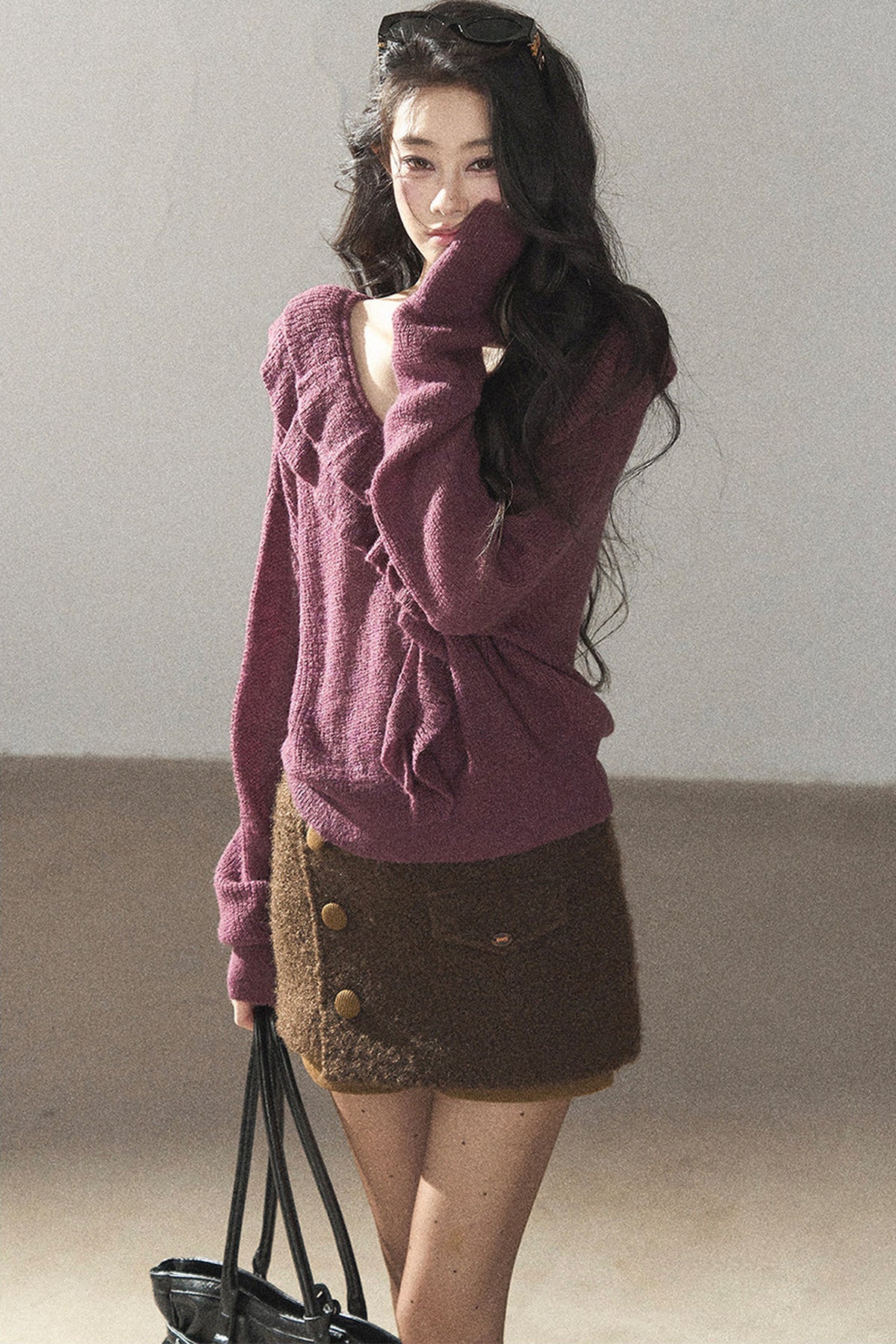 Ruffled Wool Sweater