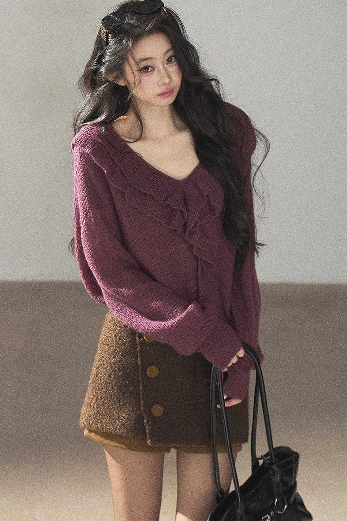Ruffled Wool Sweater