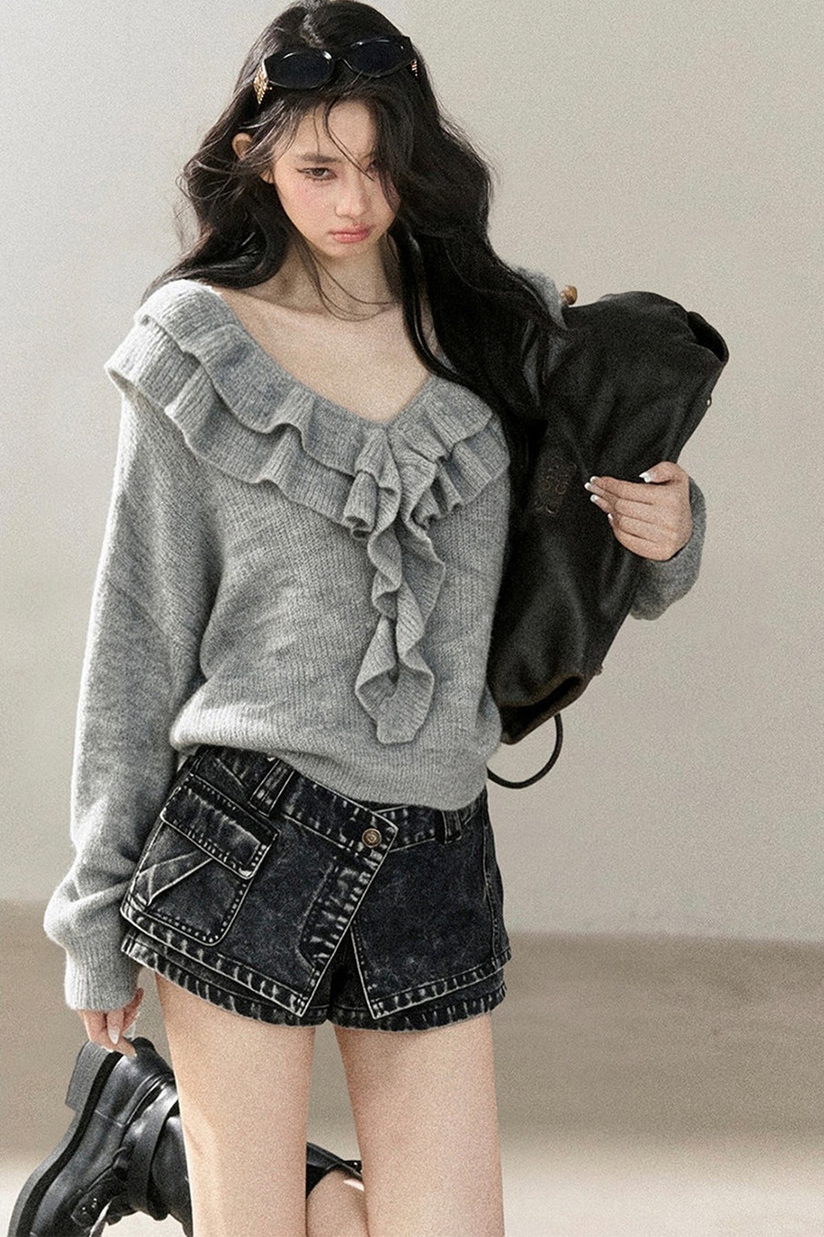 Ruffled Wool Sweater