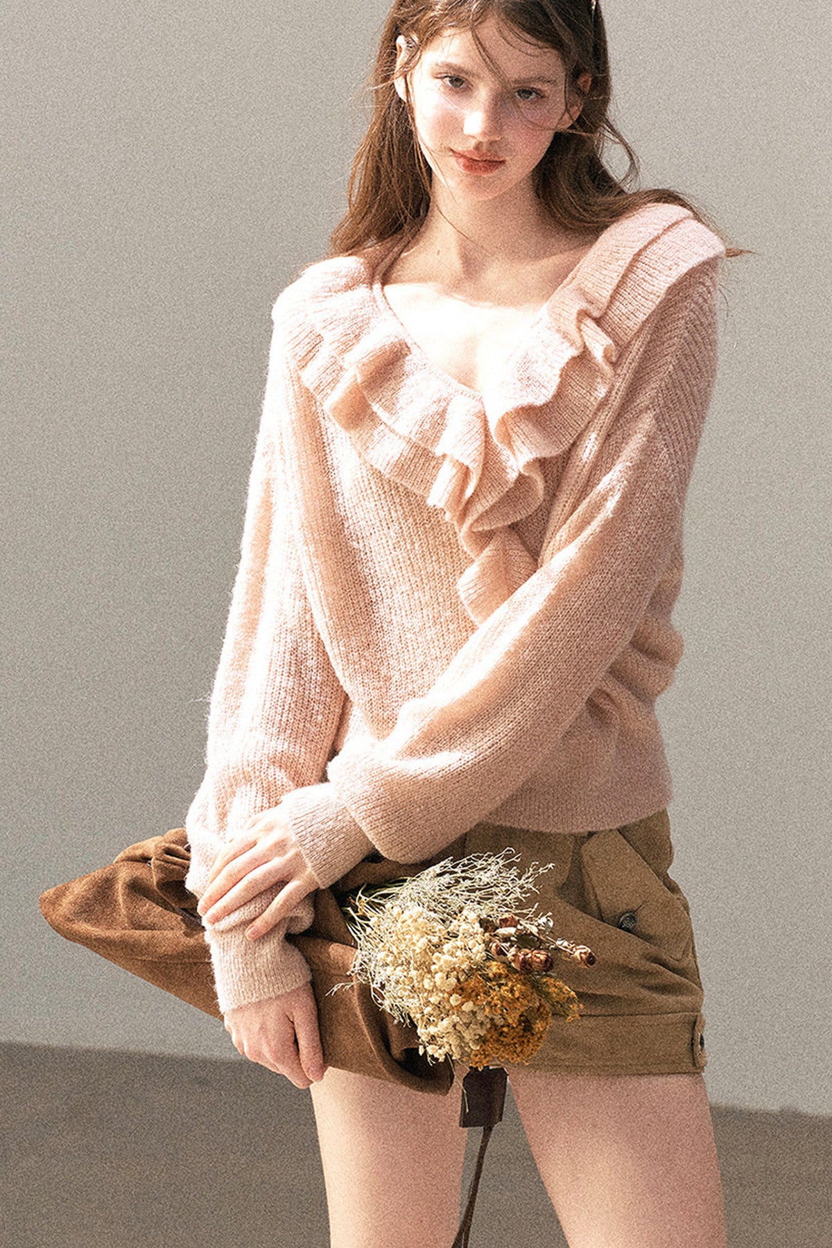 Ruffled Wool Sweater