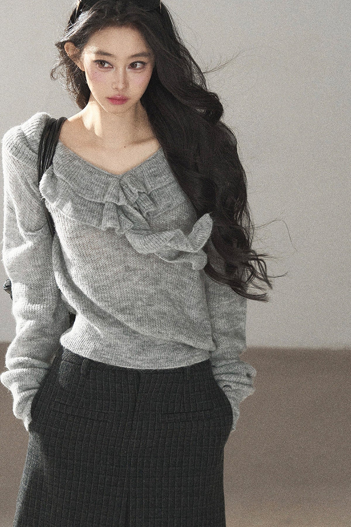 Ruffled Wool Sweater