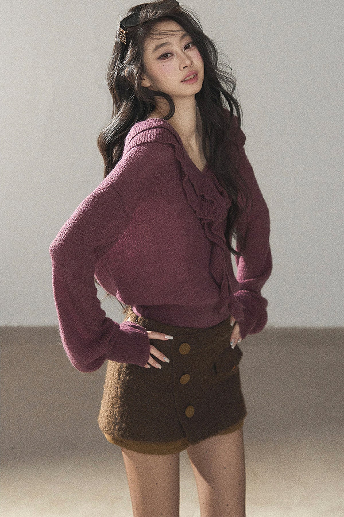Ruffled Wool Sweater