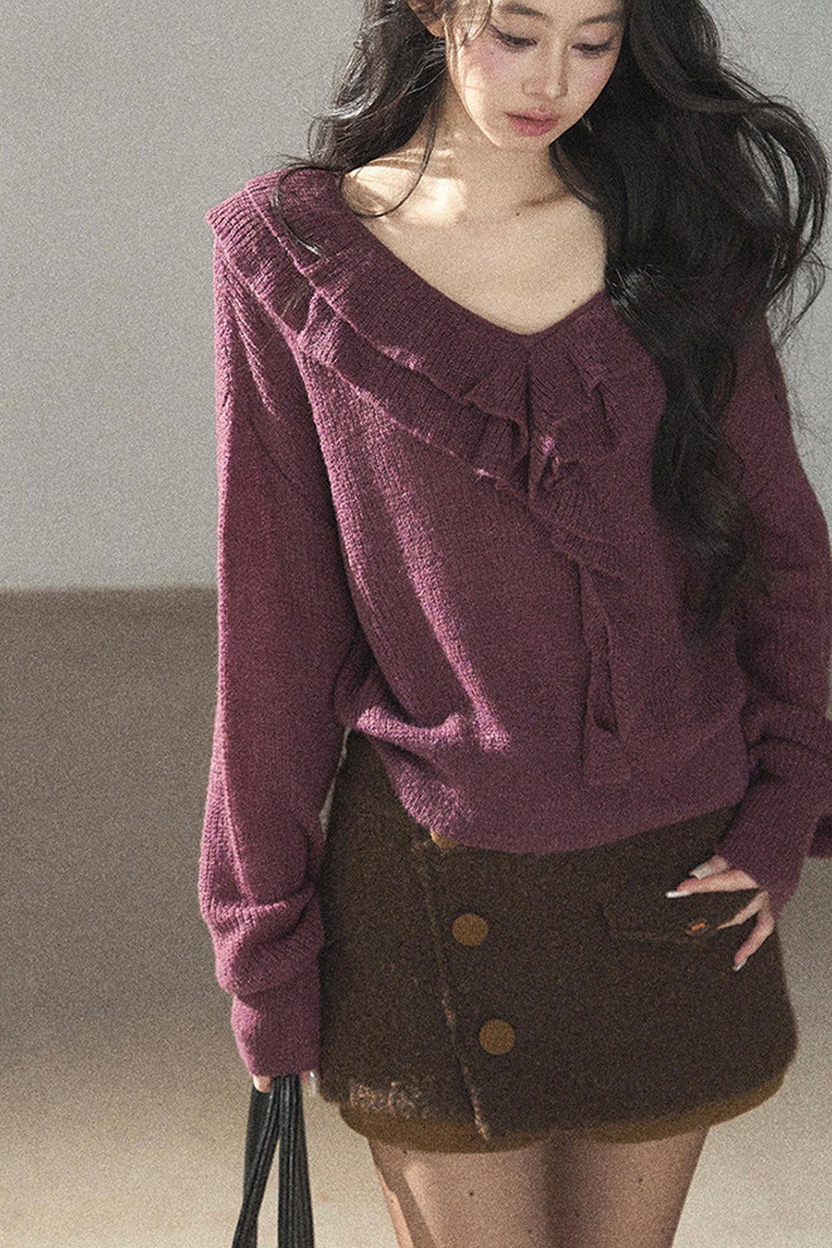 Ruffled Wool Sweater