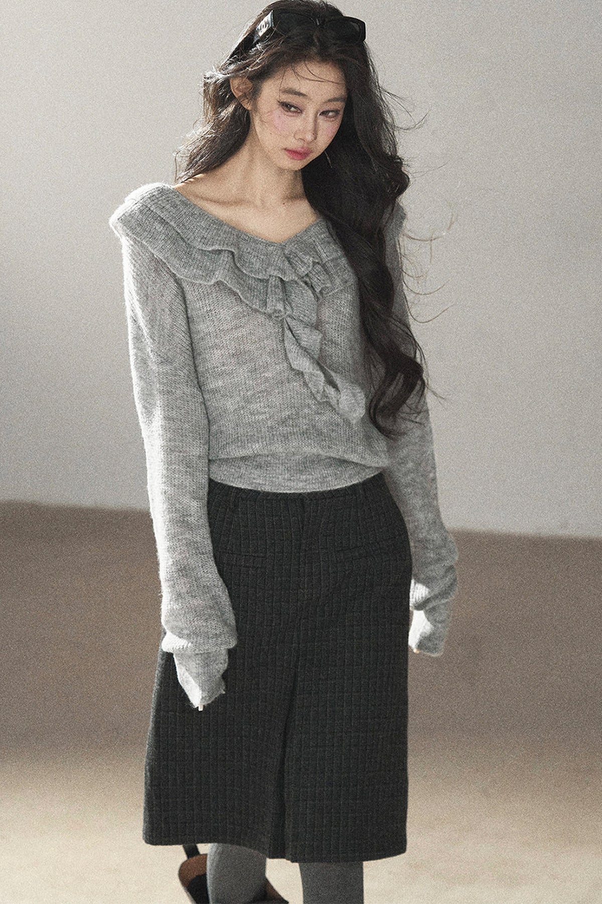 Ruffled Wool Sweater