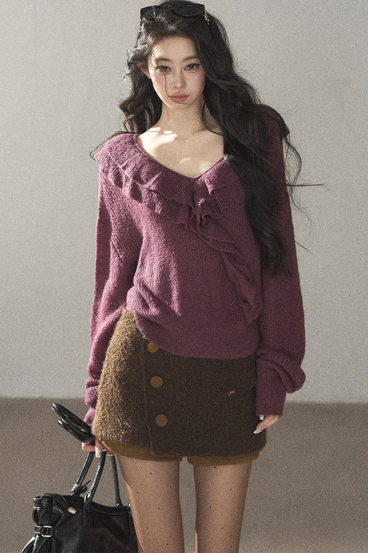 Ruffled Wool Sweater