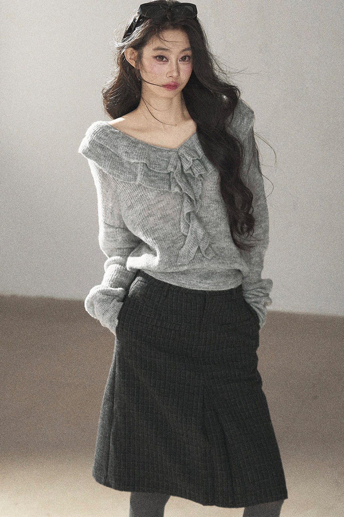 Ruffled Wool Sweater