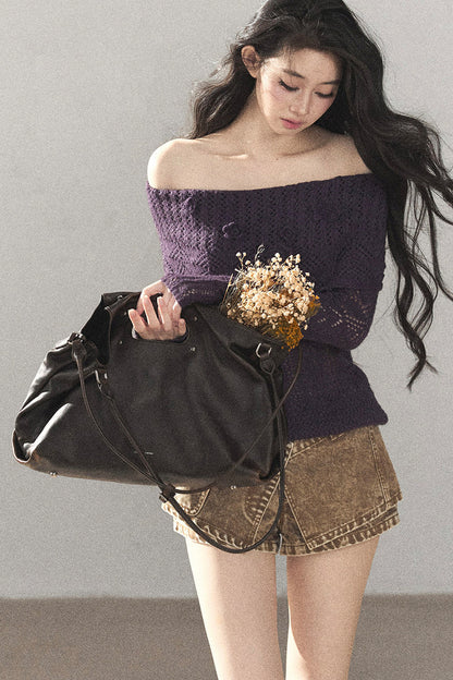 Pull en laine à fleurs