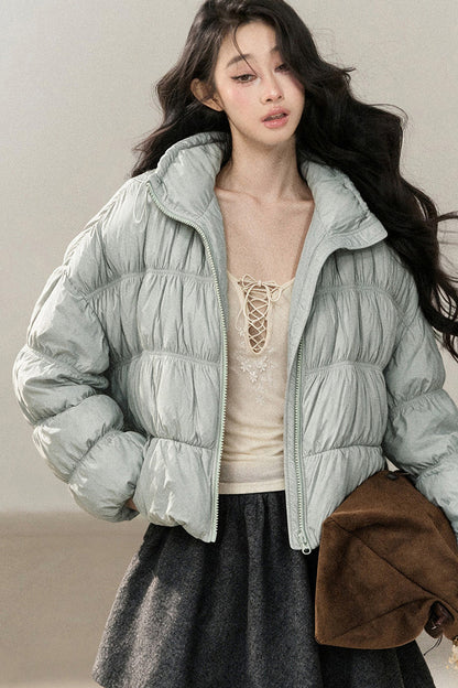Weiße Daunen-Steppjacke mit Entendaunenfüllung