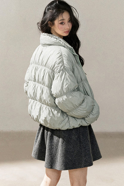 Weiße Daunen-Steppjacke mit Entendaunenfüllung