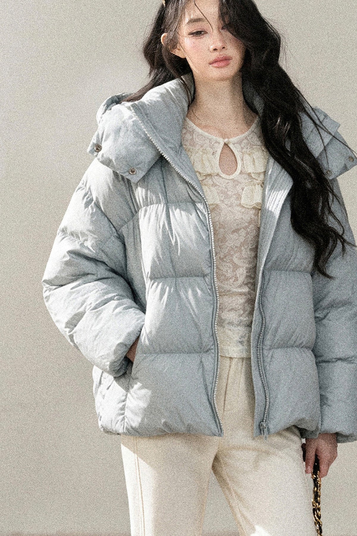 Doudoune blanche en duvet de canard