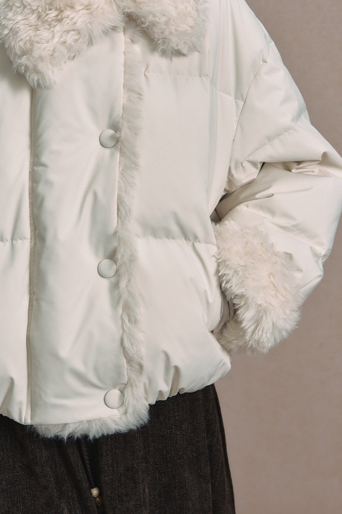 Short Fur Collar Down Jacket