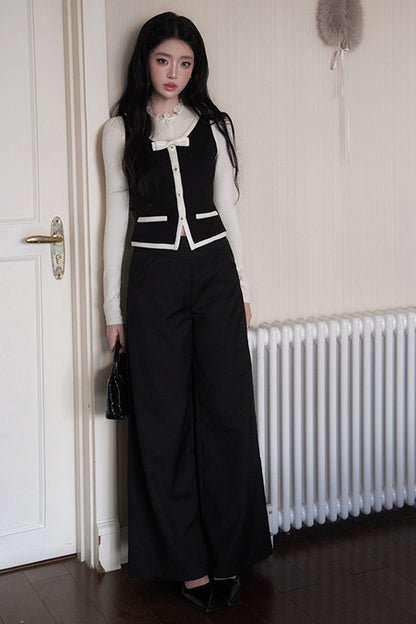 Pantalones de pierna ancha de talle alto