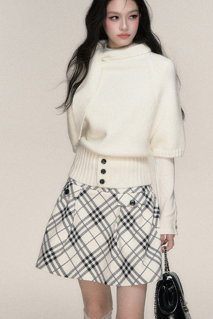 Ensemble cardigan et jupe à liens avec oreilles de lapin
