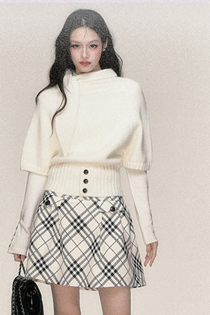 Ensemble cardigan et jupe à liens avec oreilles de lapin