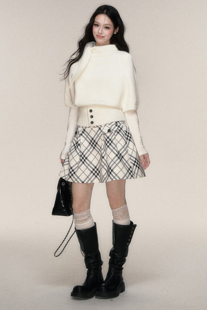 Ensemble cardigan et jupe à liens avec oreilles de lapin