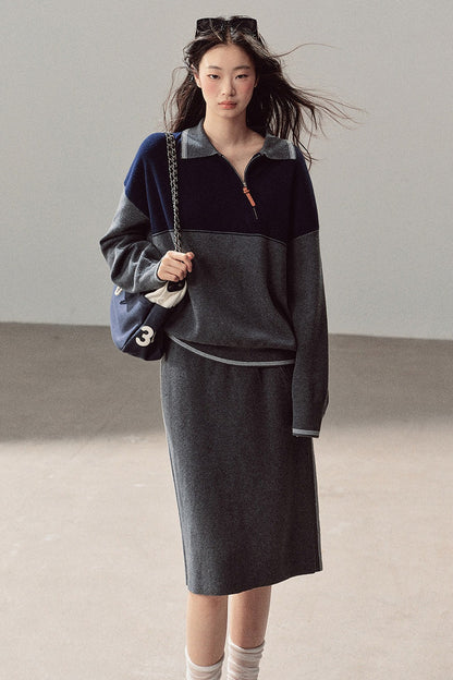 Wool Academy Style Top and Skirt Set-Up