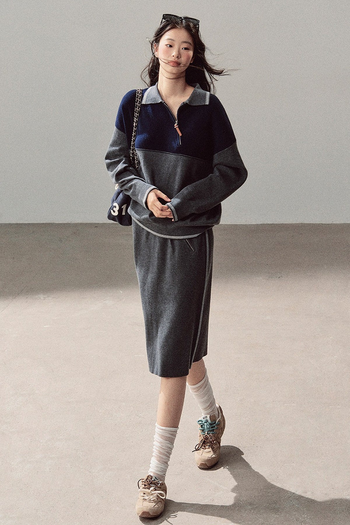 Wool Academy Style Top and Skirt Set-Up