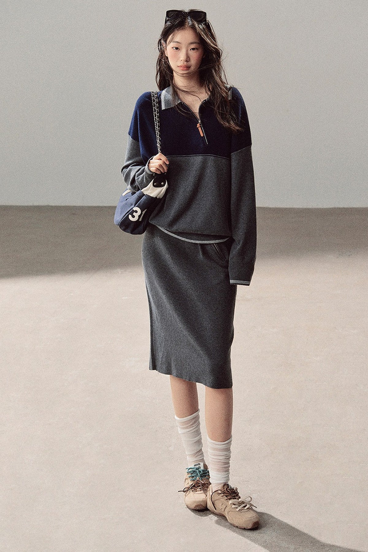 Wool Academy Style Top and Skirt Set-Up