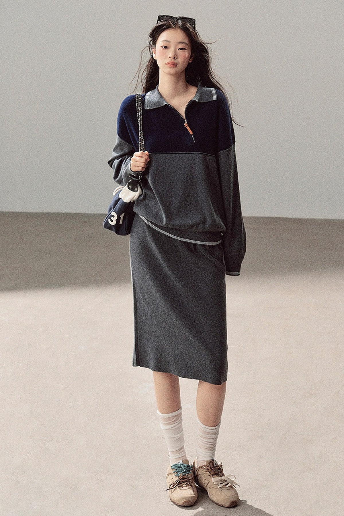 Wool Academy Style Top and Skirt Set-Up