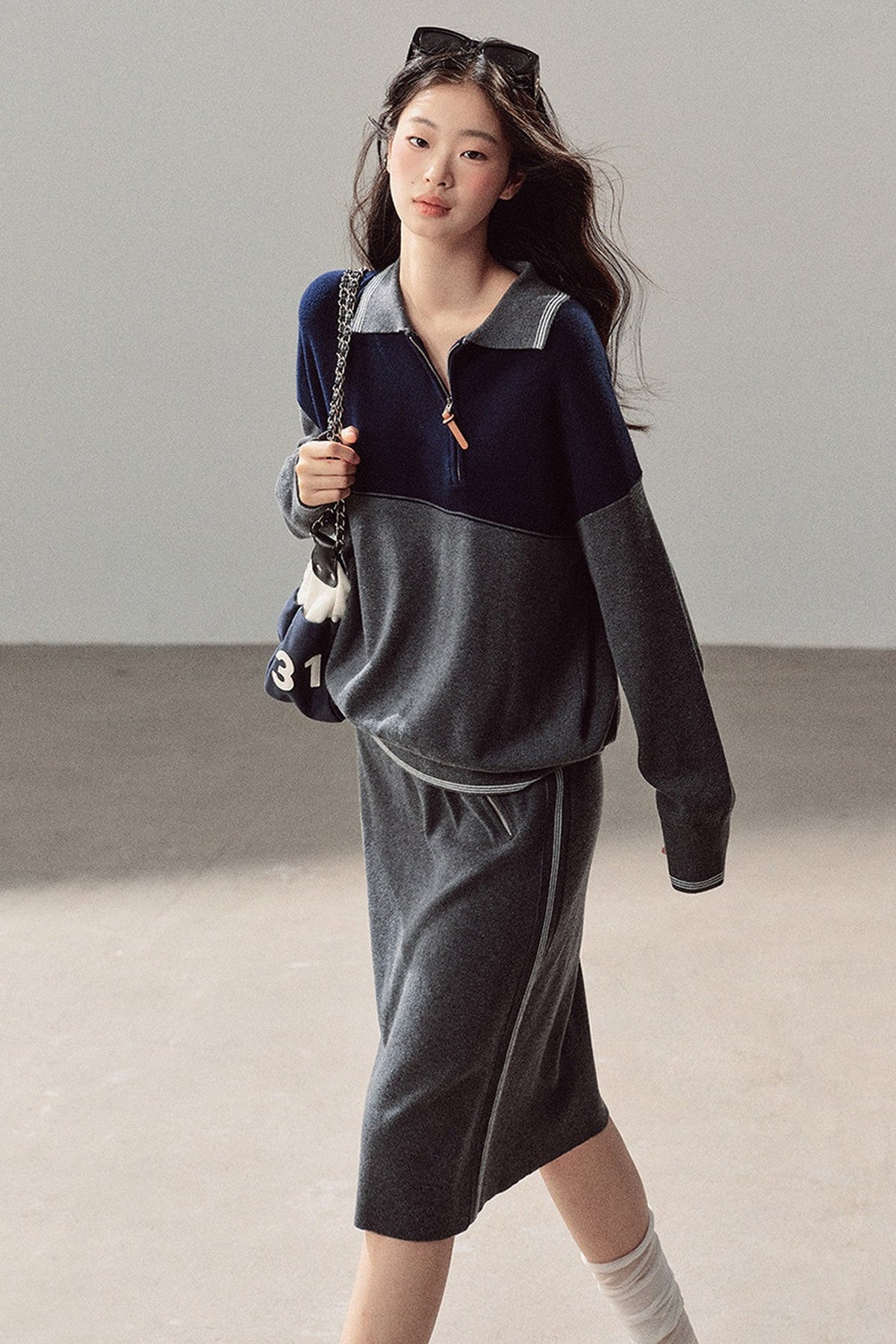 Wool Academy Style Top and Skirt Set-Up