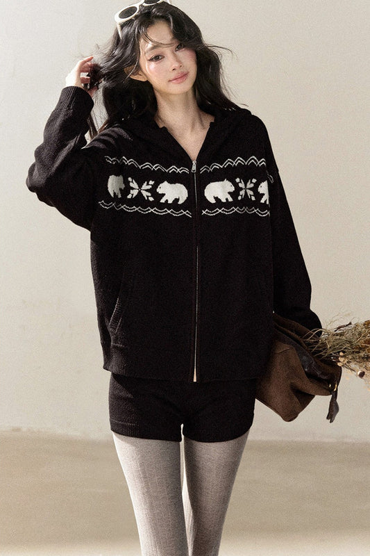 Hooded Jacket and Shorts Set-Up
