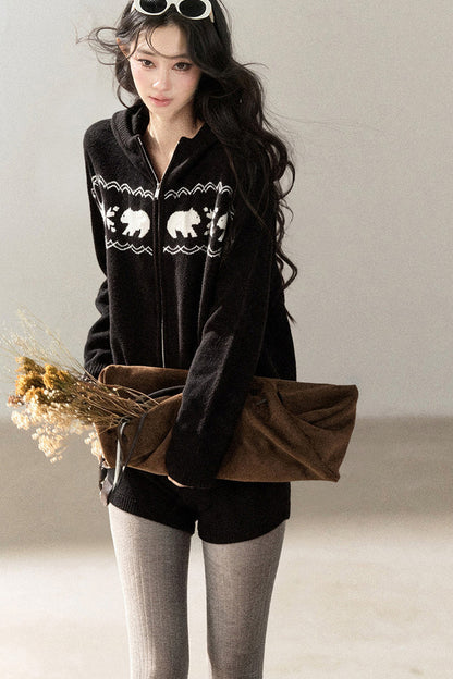 Hooded Jacket and Shorts Set-Up