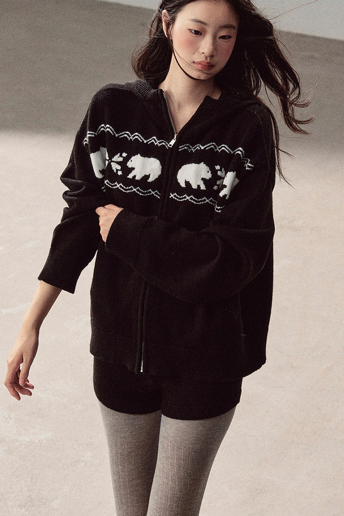 Hooded Jacket and Shorts Set-Up