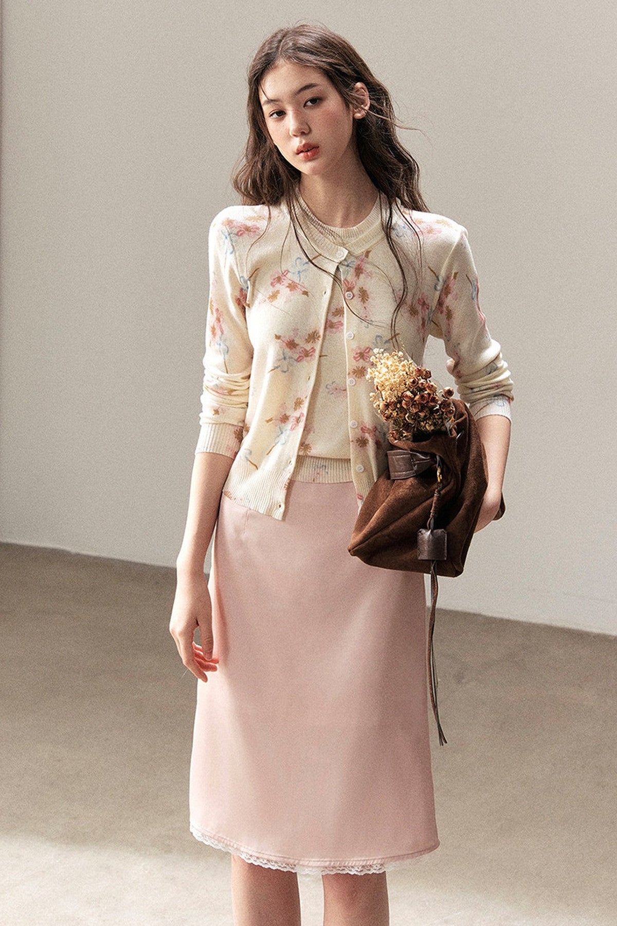 Floral Wool Jacket And Vest Set