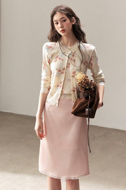Floral Wool Jacket And Vest Set