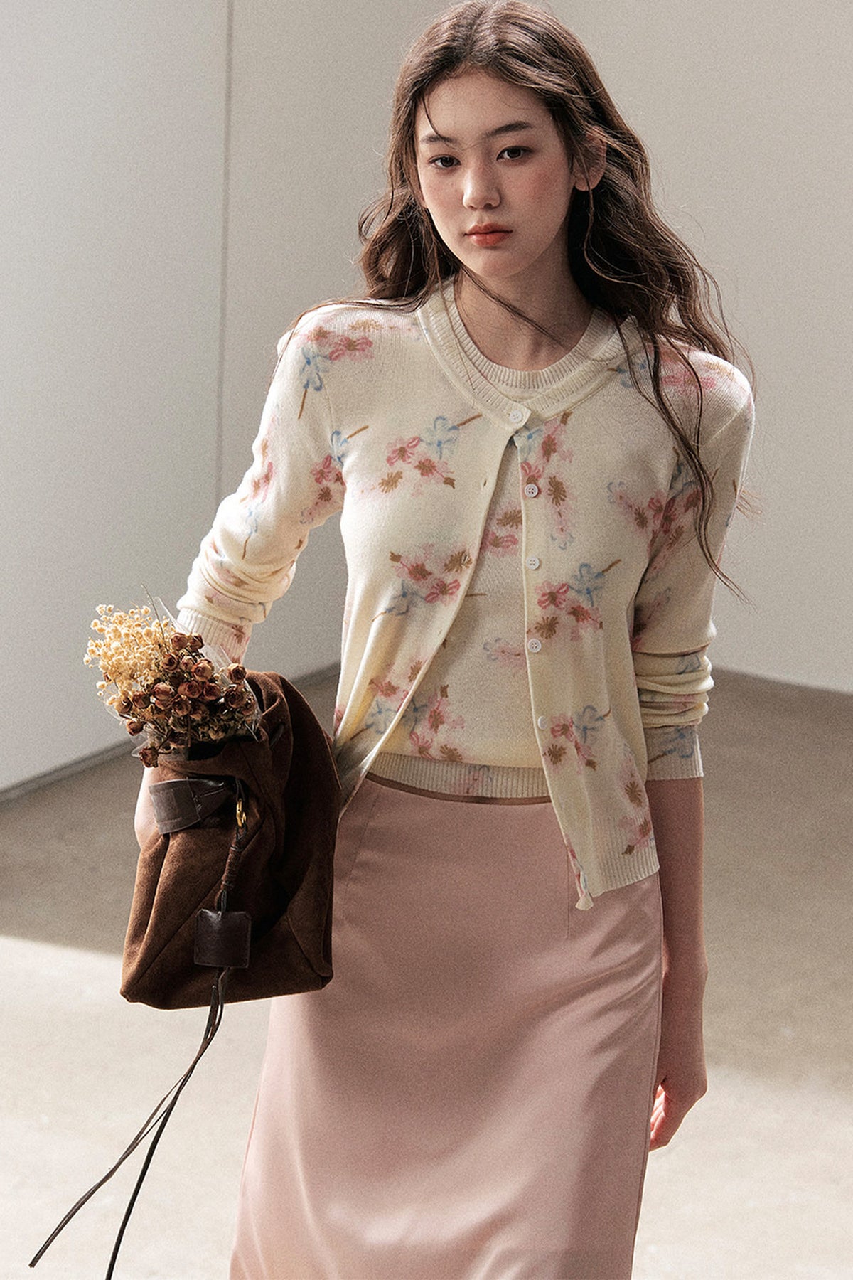 Floral Wool Jacket And Vest Set
