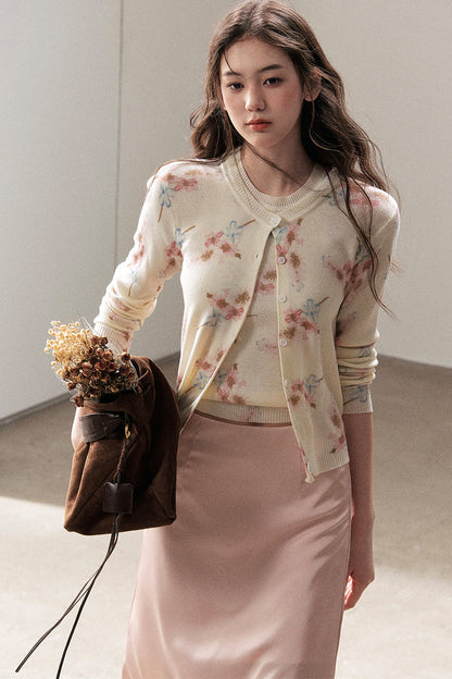 Floral Wool Jacket And Vest Set