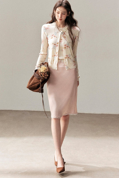 Floral Wool Jacket And Vest Set