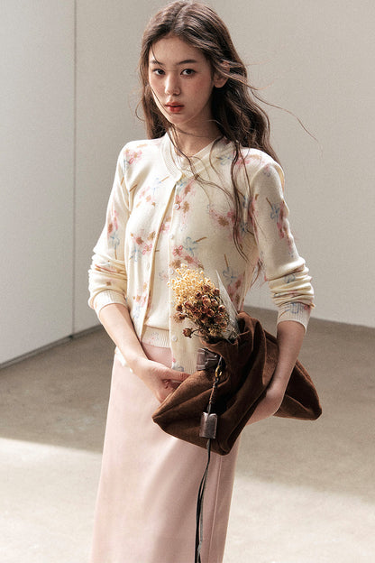 Floral Wool Jacket And Vest Set