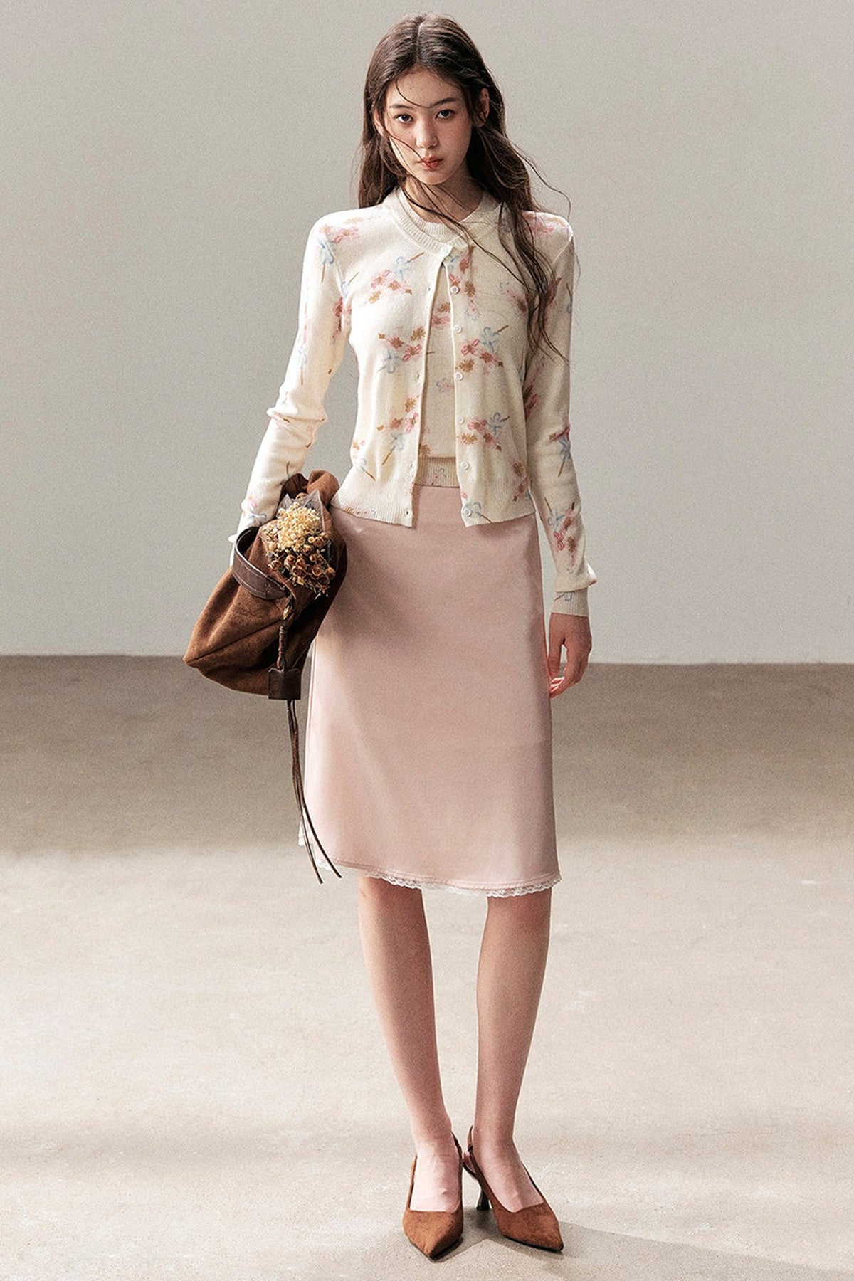 Floral Wool Jacket And Vest Set