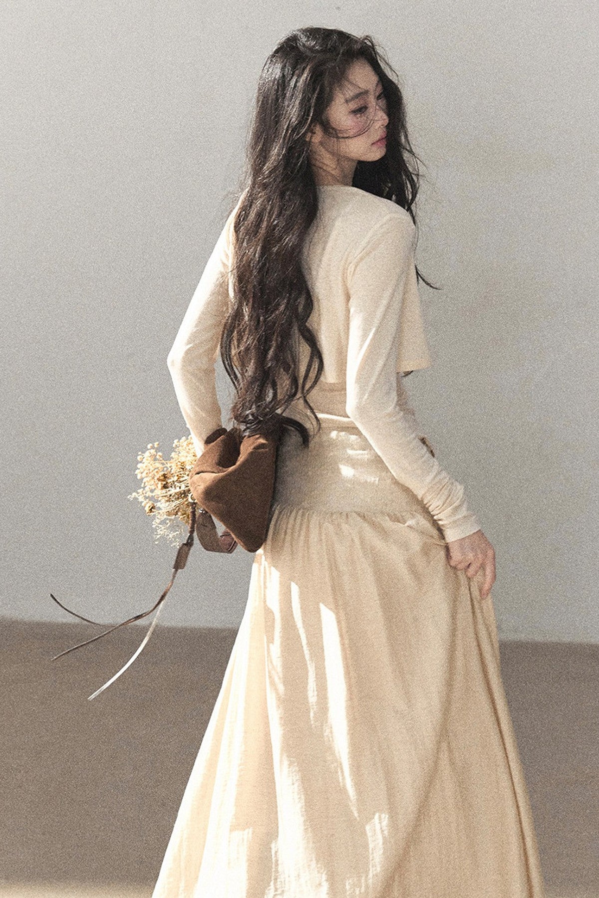 Simple Linen Cardigan and Skirt Set-Up