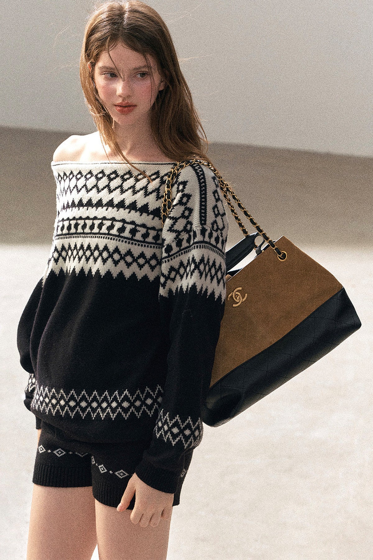 Jersey de lana australiana con motivo Fair Isle