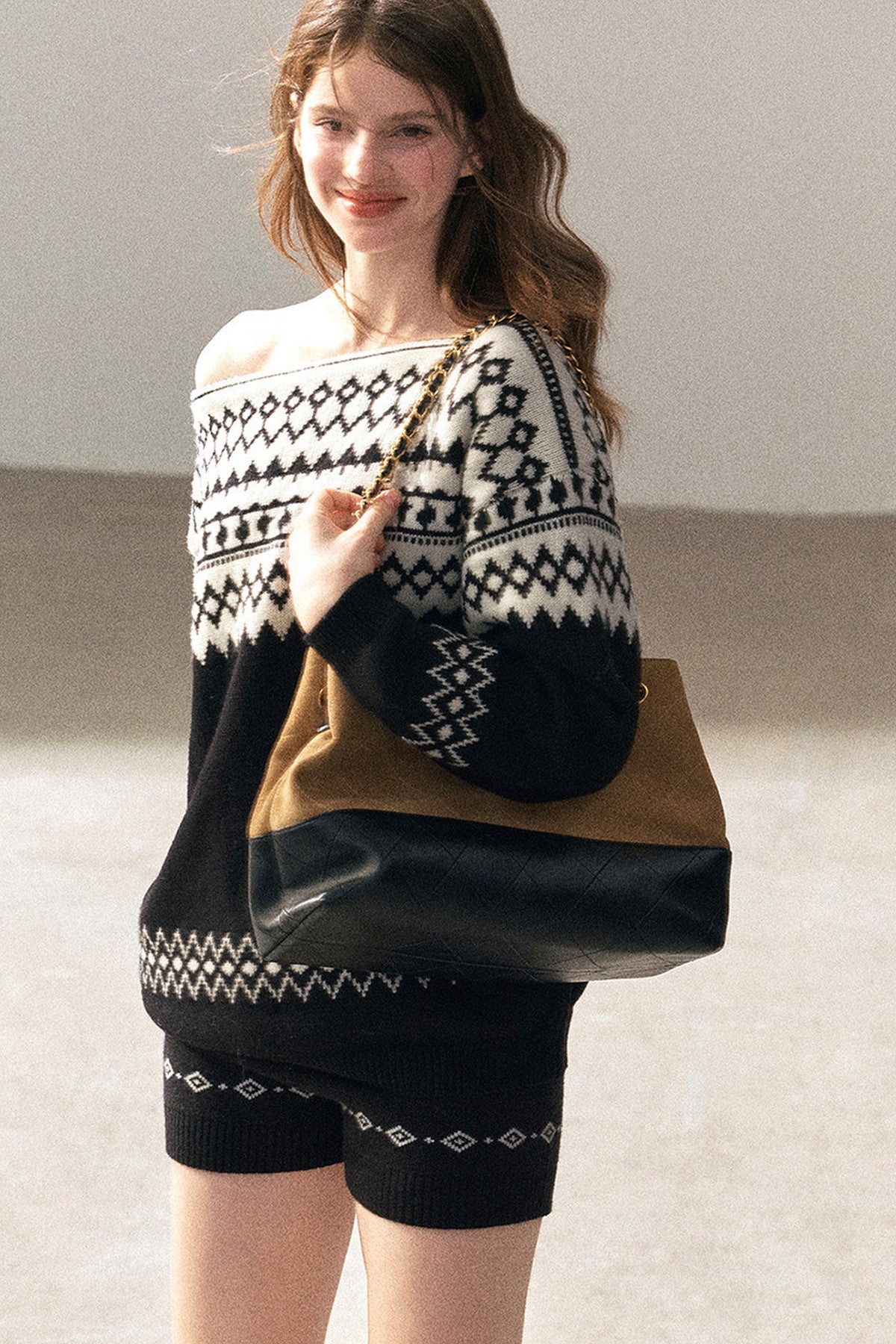 Jersey de lana australiana con motivo Fair Isle