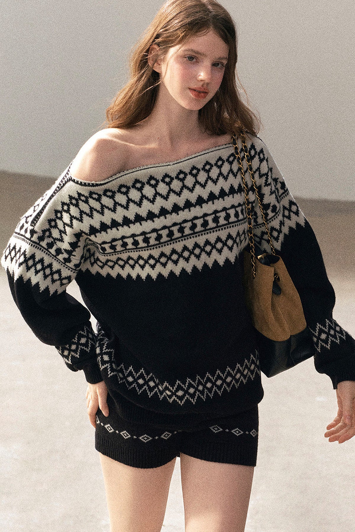 Jersey de lana australiana con motivo Fair Isle