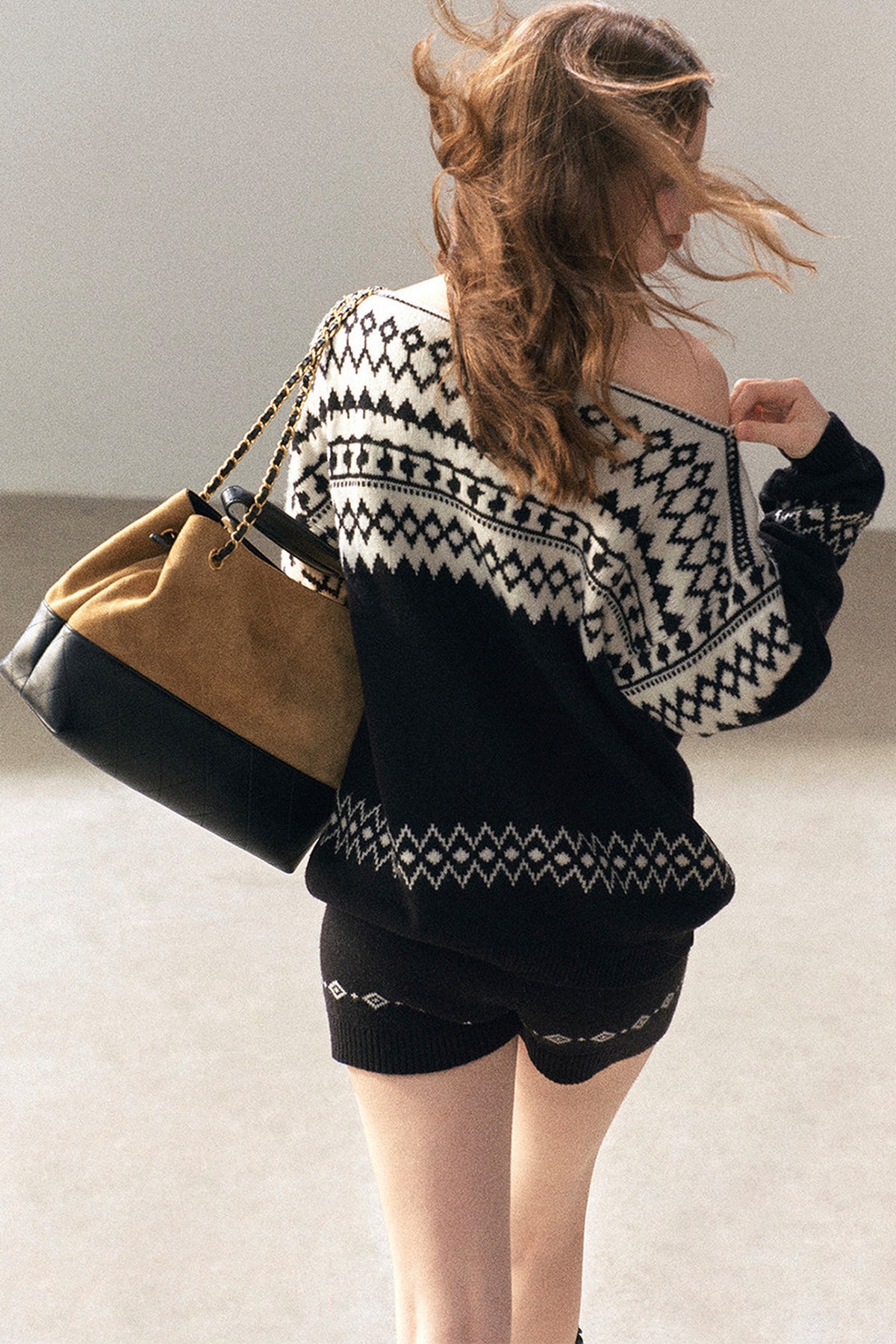 Jersey de lana australiana con motivo Fair Isle