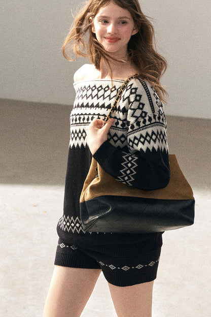 Jersey de lana australiana con motivo Fair Isle