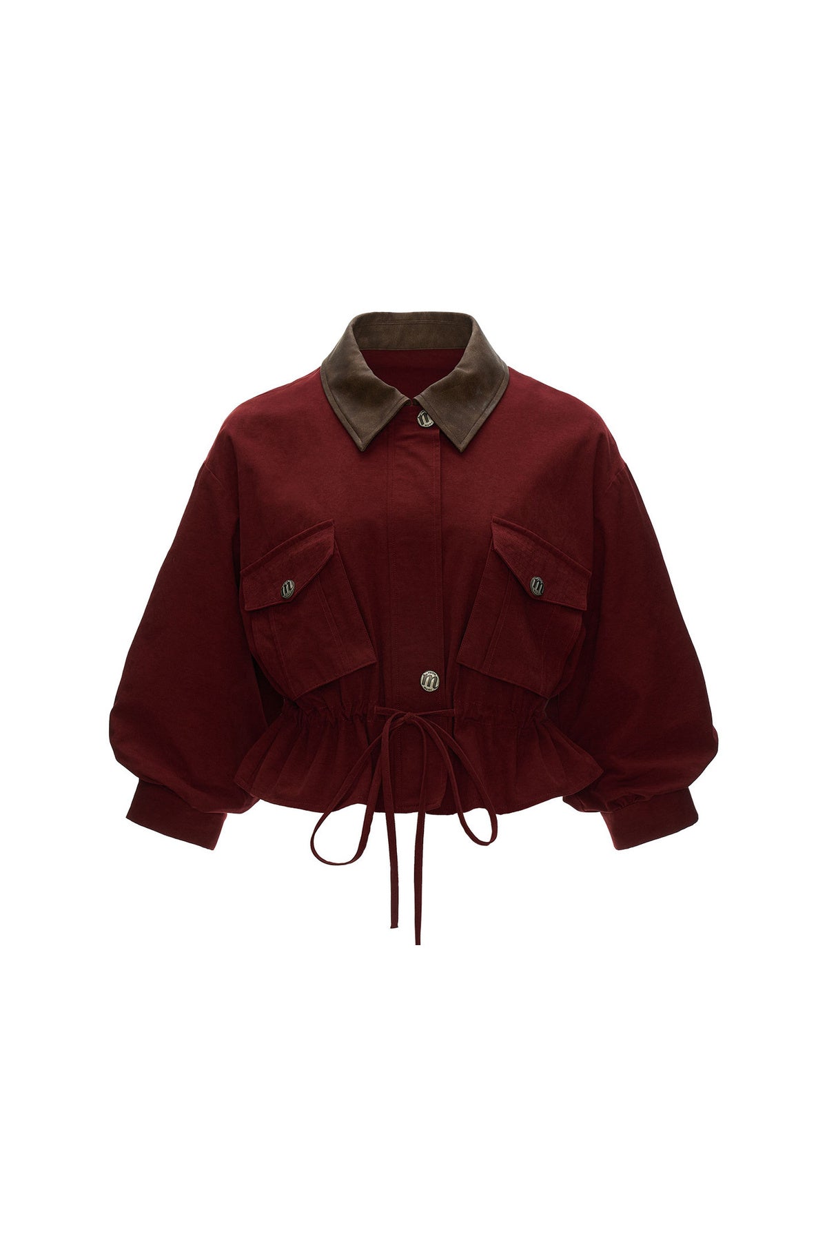 Textured Snowflake Velvet Leather Collar Jacket