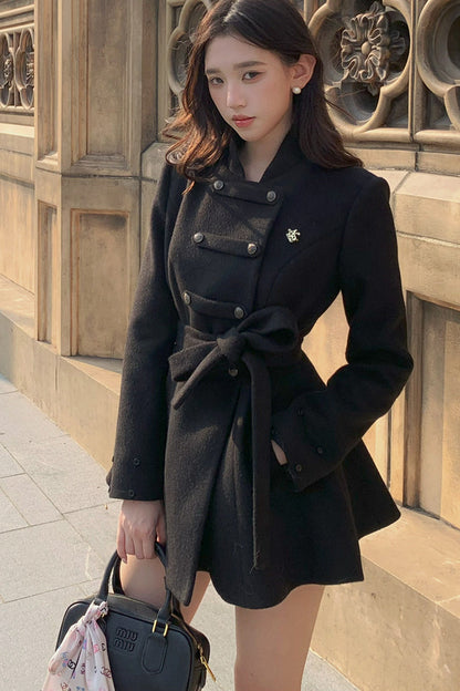 Rich Girl Style Cape Wool Coat Set-Up