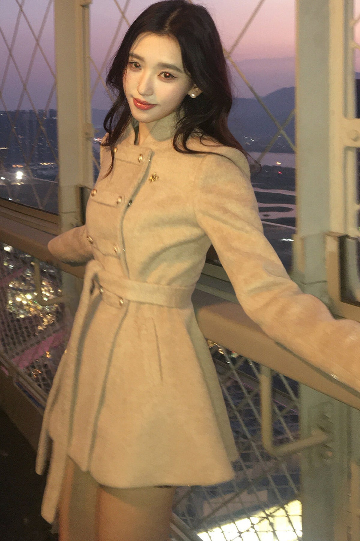Rich Girl Style Cape Wool Coat Set-Up