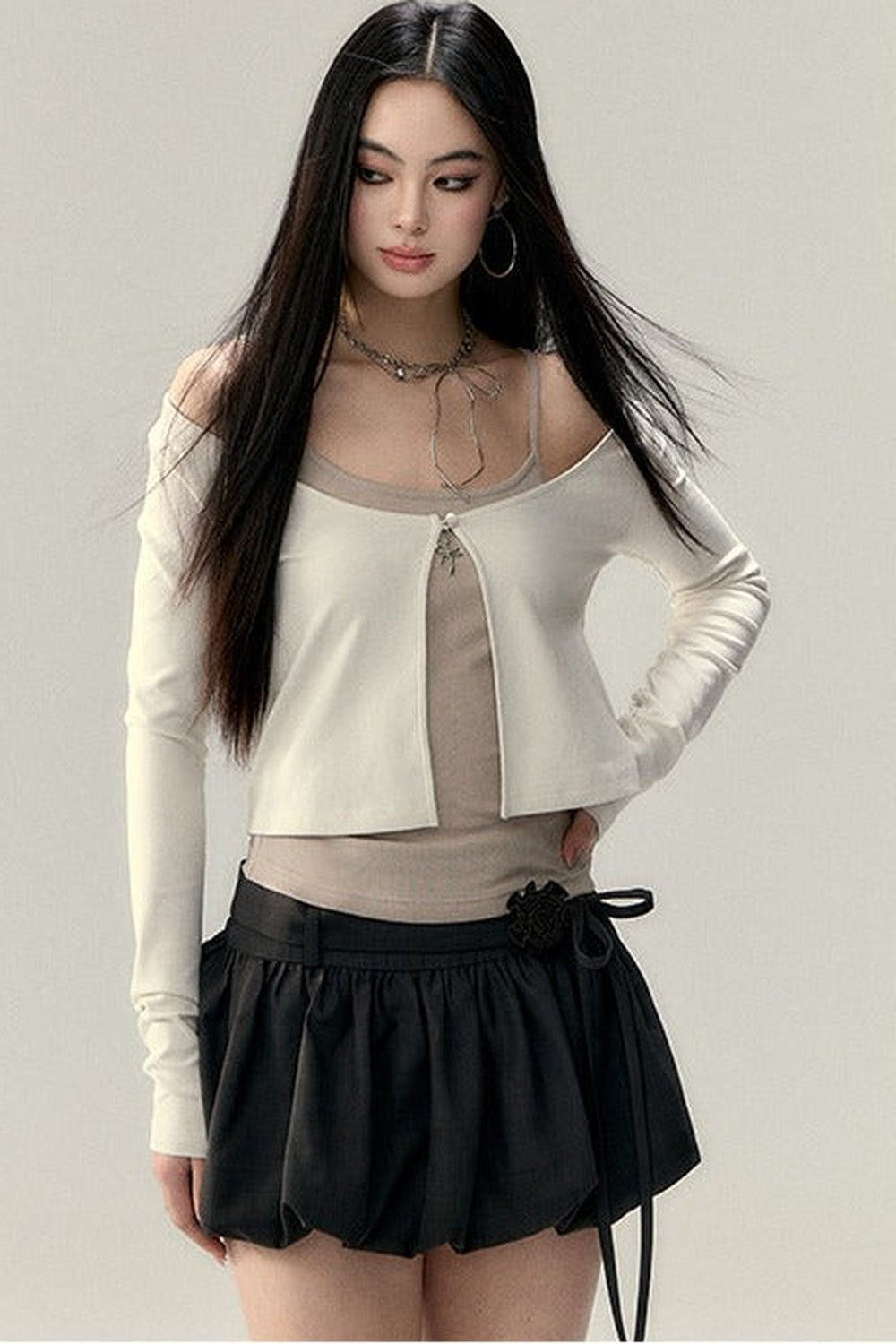 Pendant Blouse Vest Set