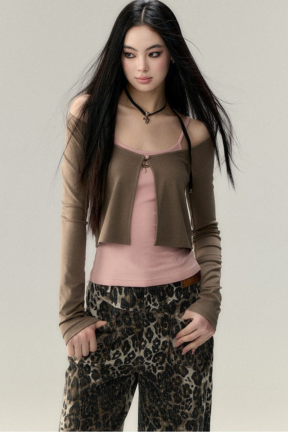 Pendant Blouse Vest Set